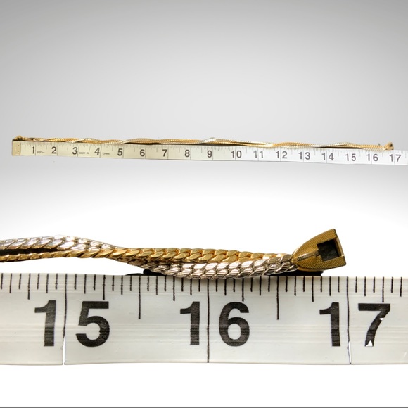 Avon Herringbone two strand gold and silver tone necklace, vintage - Picture 7 of 8